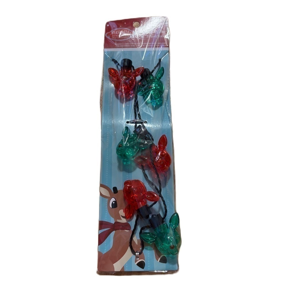 Rudolph Reindeer Light Up or Blinking Necklace NEW Christmas